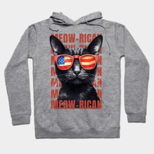 Meow-rican: Patriotic Cat Independence Day T-Shirt Hoodie
